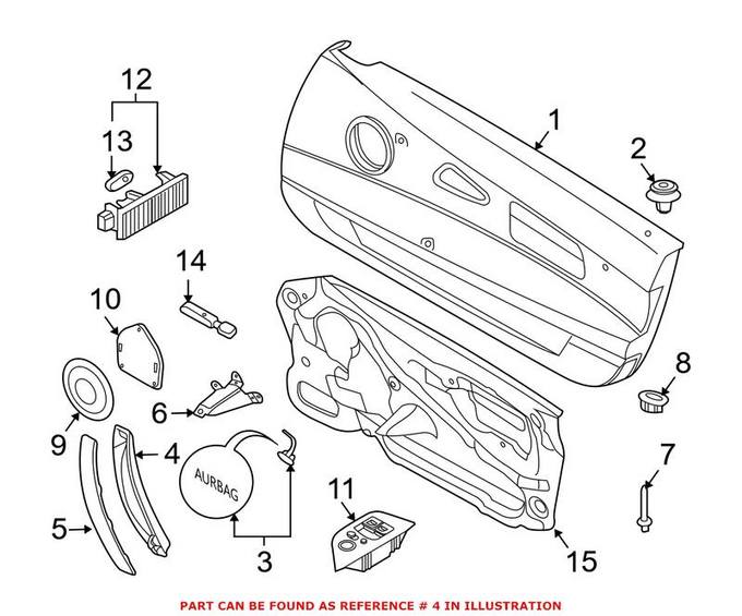 BMW Interior Door Pull Handle = Front Passenger Side 51417029176